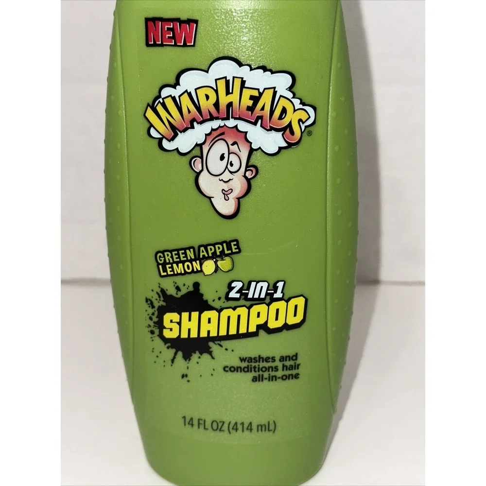 Warheads Green Apple Lemon 2-in-1 Shampoo and Conditioner 14oz Paraben Free